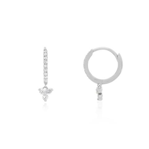 Diamond Drop Dangle Huggie Hoop Earrings