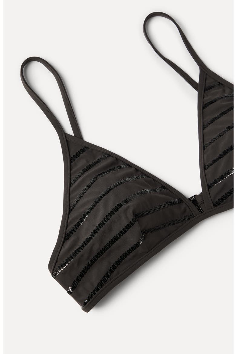 Dazzling stripes bikini top, Alternate, color, Lignite Grey