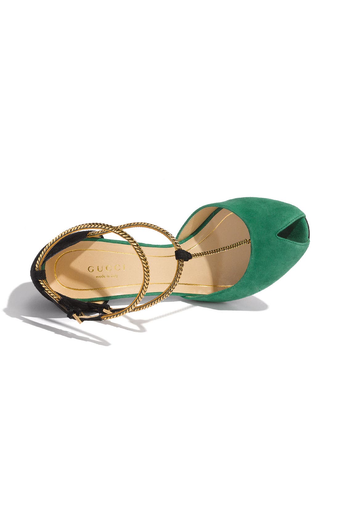 Chain Strap Mary Jane Sandal, Alternate, color, GREEN SUEDE