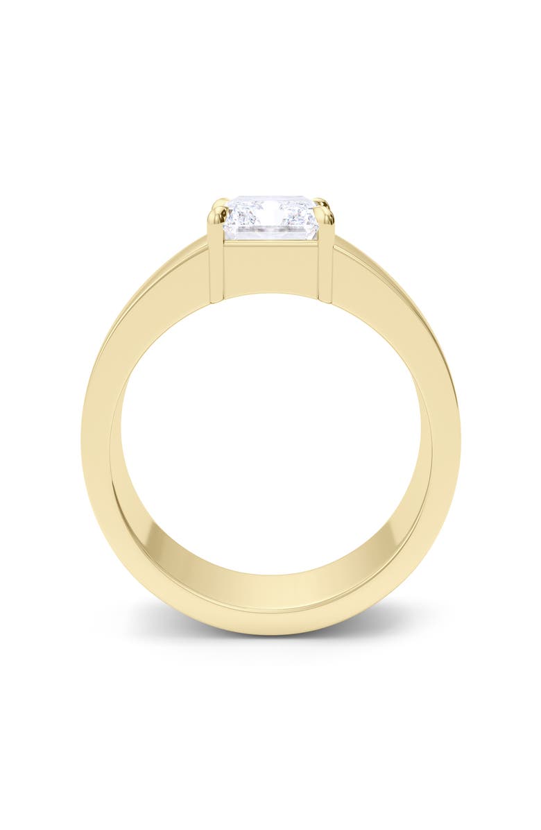 HauteCarat Radiant Cut Cigar Lab Created Diamond Ring, Alternate, color, 2.00Ctw 18K Yellow Gold