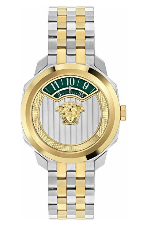 Dylos Two Tone Bracelet Watch, 39mm