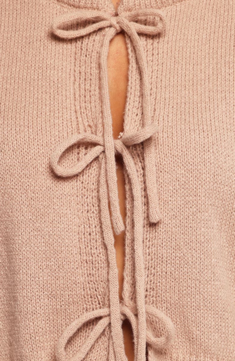 Petal & Pup Koskie Tie Front Knit Top, Alternate, color, Taupe