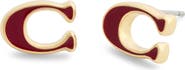 COACH Signature C Enamel Stud Earrings