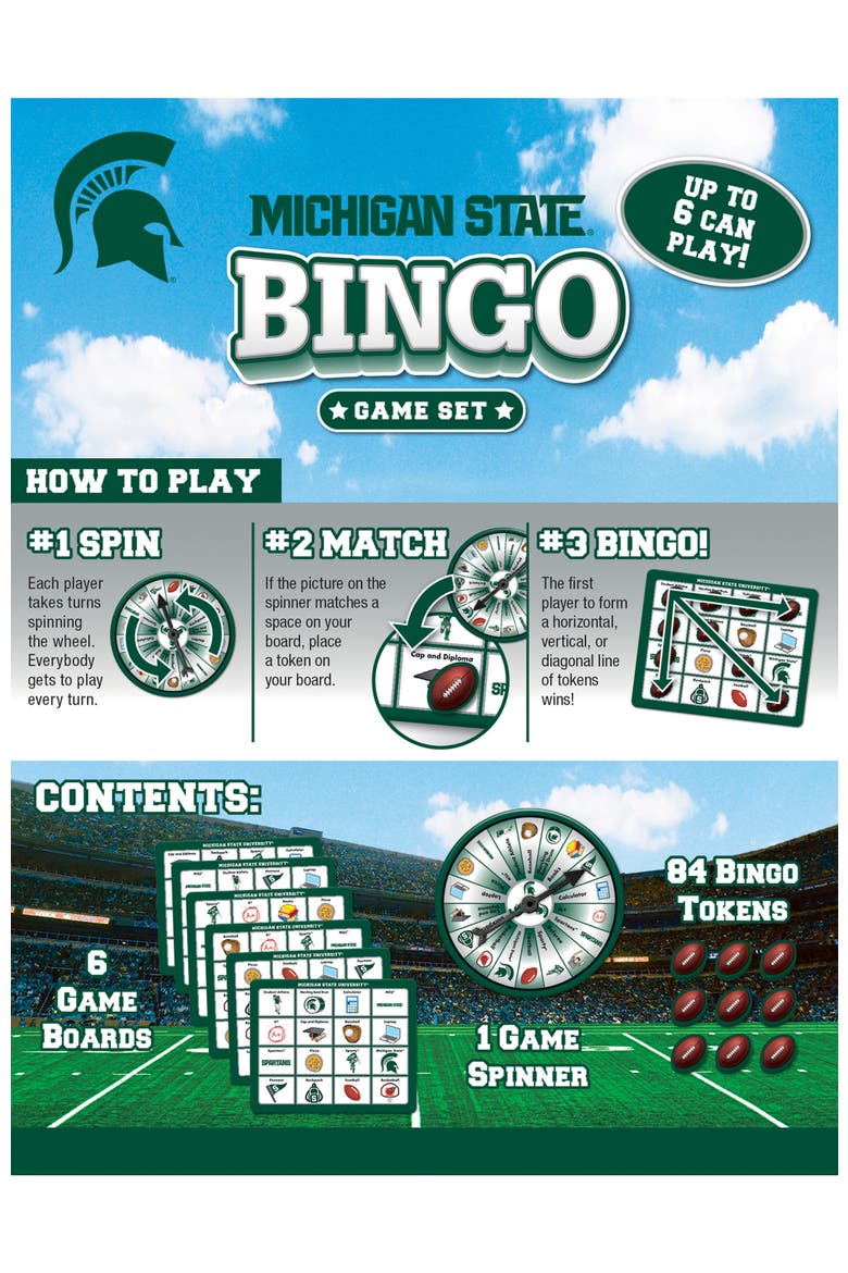 Michigan State Spartans NCAA Bingo Game, Alternate, color, Multicolor