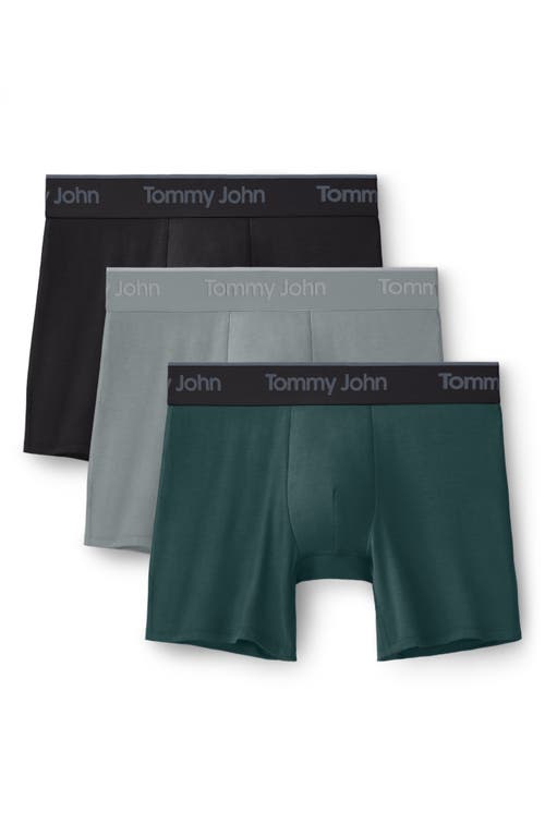 Tommy John 3-pack Second Skin 6-inch Stretch Modal Boxer Briefs In Green
