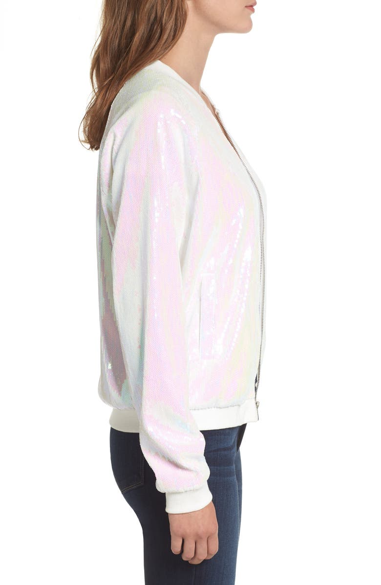 Hayley Paige Sparkle Bomber Jacket, Alternate, color, 