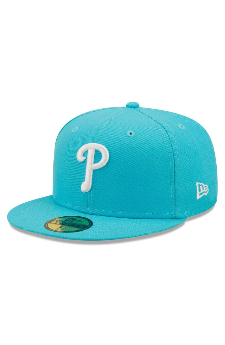 New Era Men's New Era Blue Philadelphia Phillies Vice Highlighter Logo 59FIFTY Fitted Hat, Alternate, color, 