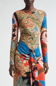 Etro Paisley Long Sleeve Jersey Top