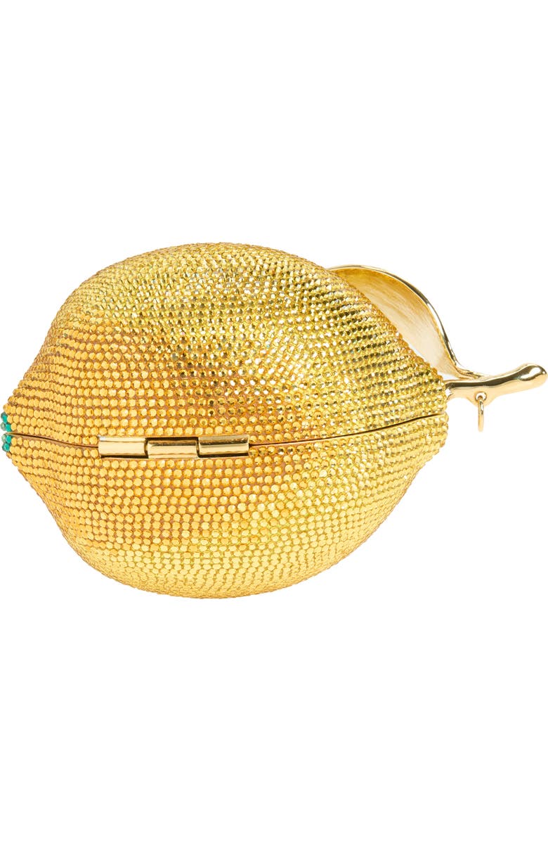 JUDITH LEIBER COUTURE Citron Crystal Embellished Wristlet, Alternate, color,