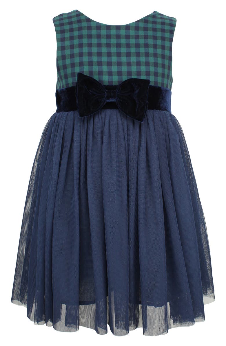 Popatu Check Sleeveless Tulle Dress, Main, color,