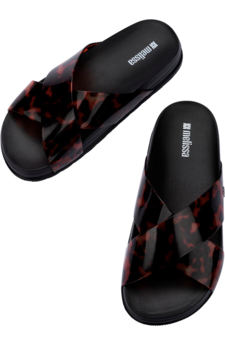 Melissa Cozy Cross Platform Slide Sandal, Alternate, color, Black/ Tortoise