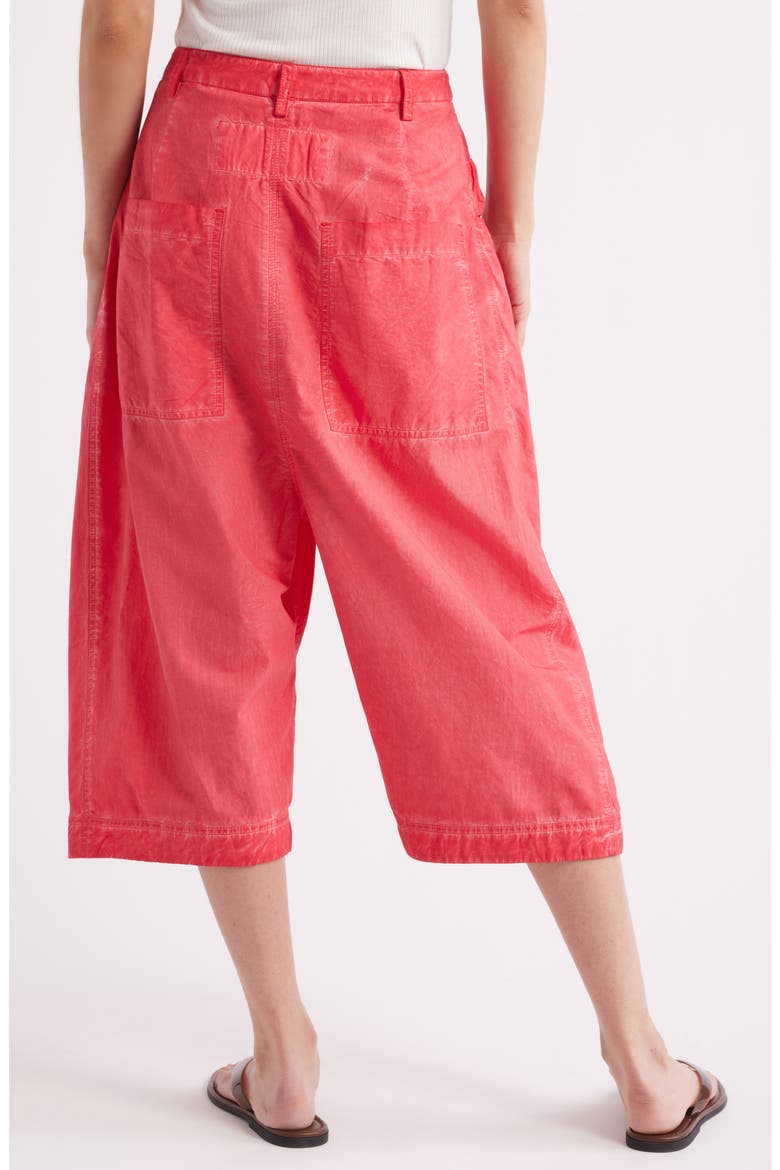 Sundry Crop Cotton Pants, Alternate, color, HIGH RISK RED