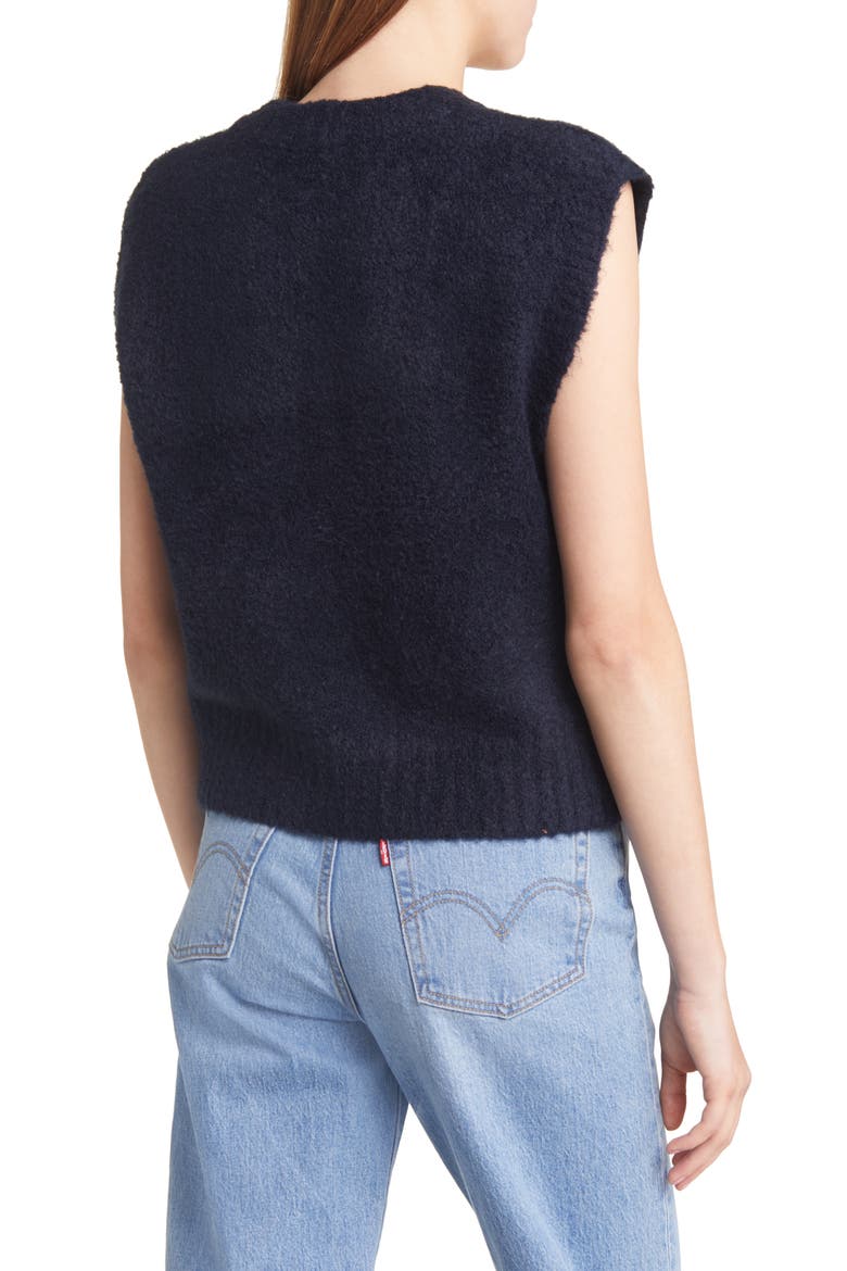 Bouclé Sweater Vest, Alternate, color, DEEP INDIGO