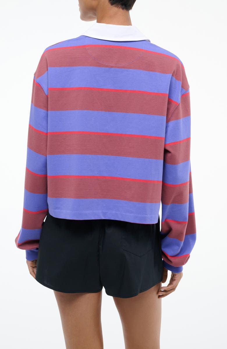 STAUD Gavin Stripe Crop Cotton Rugby Shirt, Alternate, color,