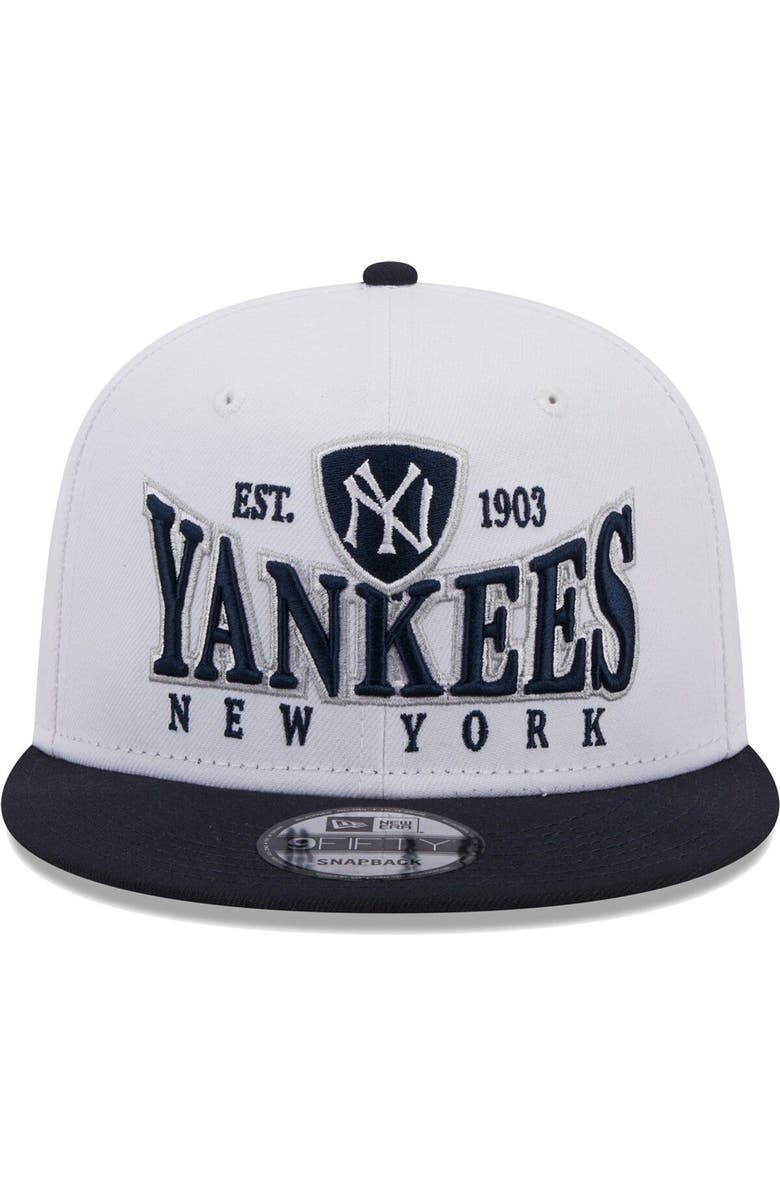 New Era Men's New Era White/Navy New York Yankees Crest 9FIFTY Snapback Hat, Alternate, color, 
