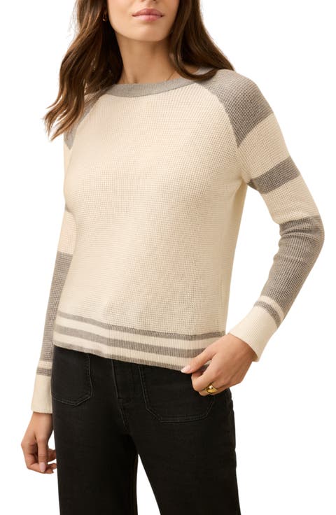 Throwback Stripe Organic Cotton 
Cashmere Sweater