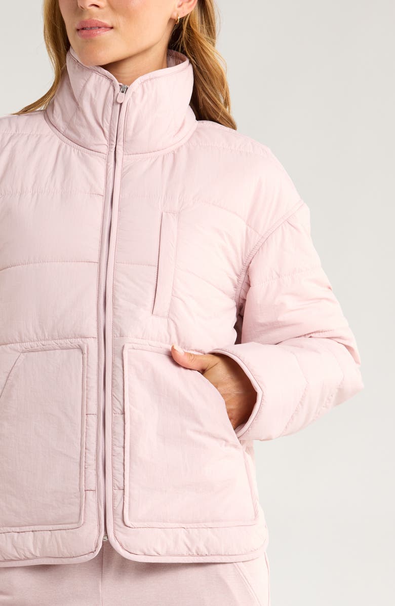 Zella Quilted Packable Jacket, Alternate, color, Purple Lilac
