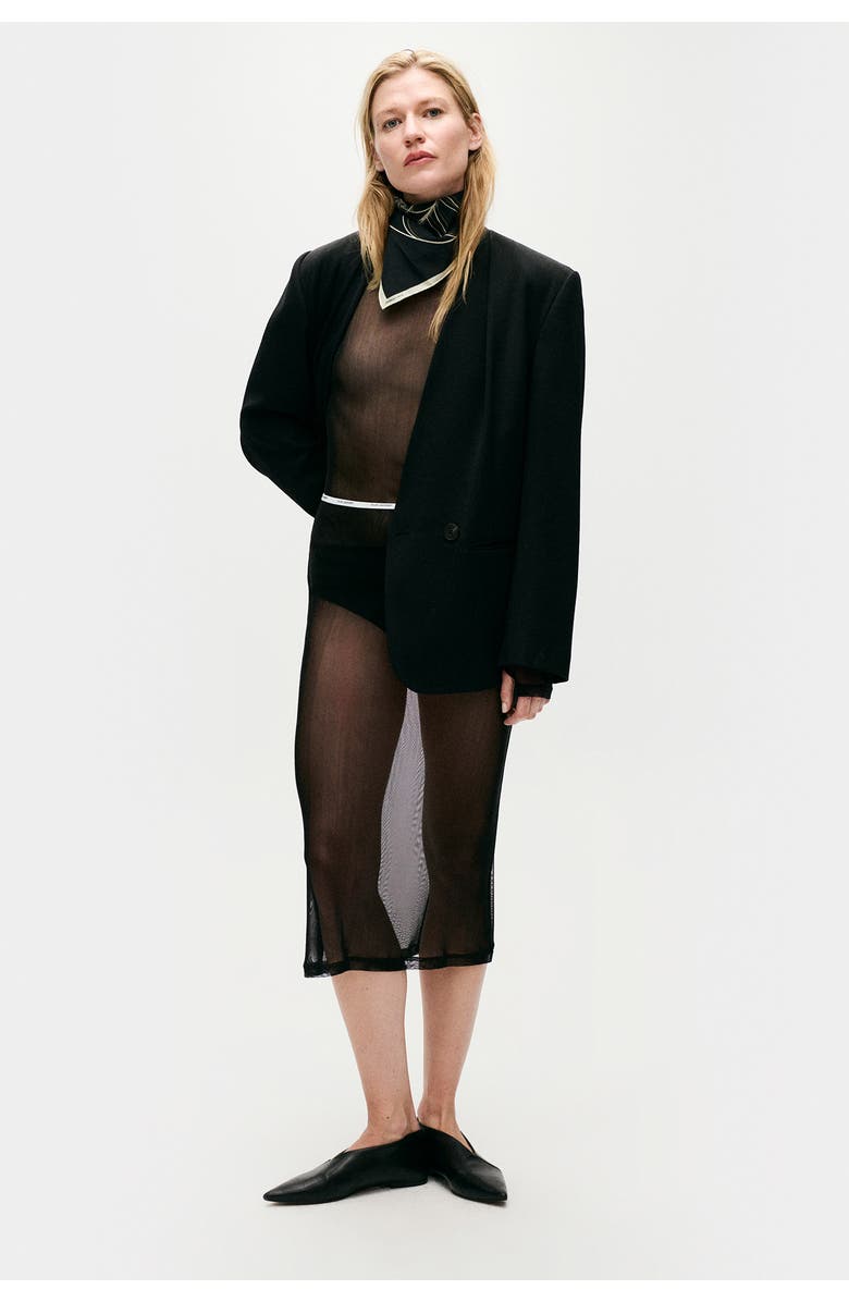 SILK LAUNDRY Mesh Skirt, Alternate, color, Black