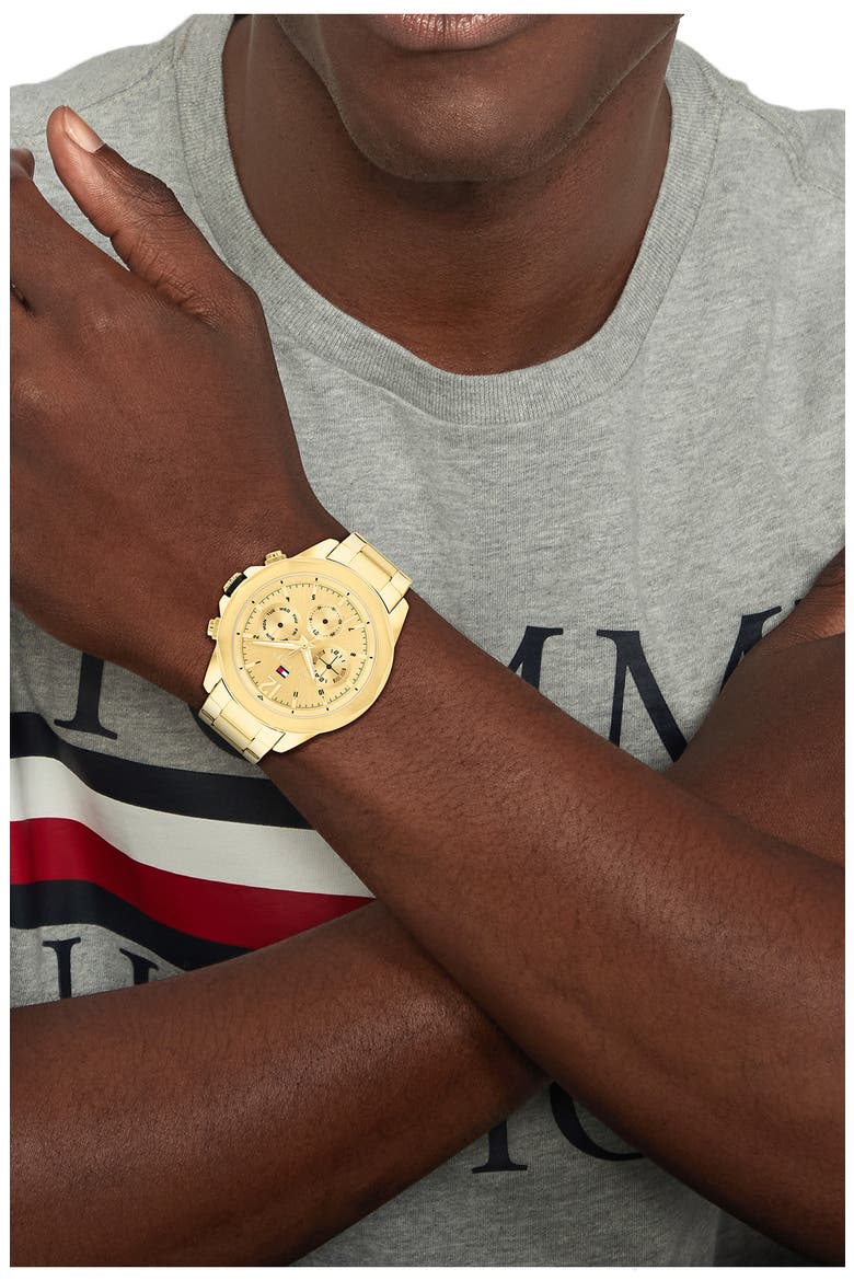 Lars Multi-Function Bracelet Watch, 46mm, Alternate, color, GOLD