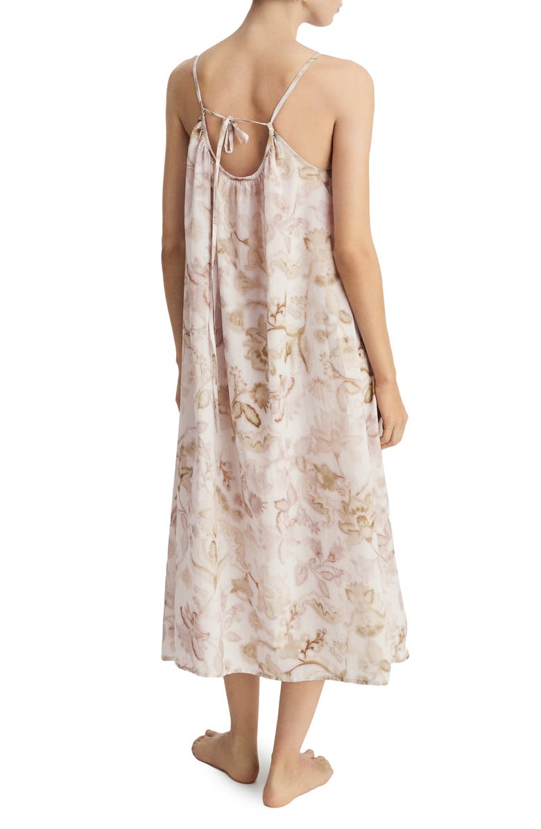MANGO Floral Cotton Nightgown, Alternate, color, Light/ Pastel Grey