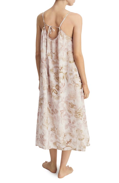 Mango Floral Cotton Nightgown In Light/pastel Grey