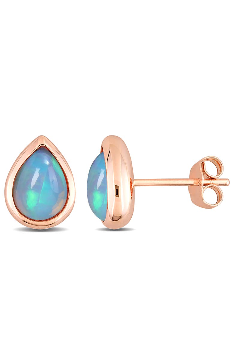 Julianna B. Blue Opal Stud Earrings 10K Rose Gold, Main, color, 