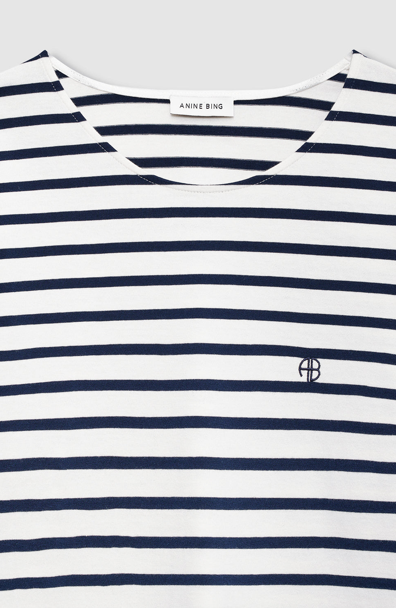 ANINE BING Newton Tee, Alternate, color, Navy Stripe