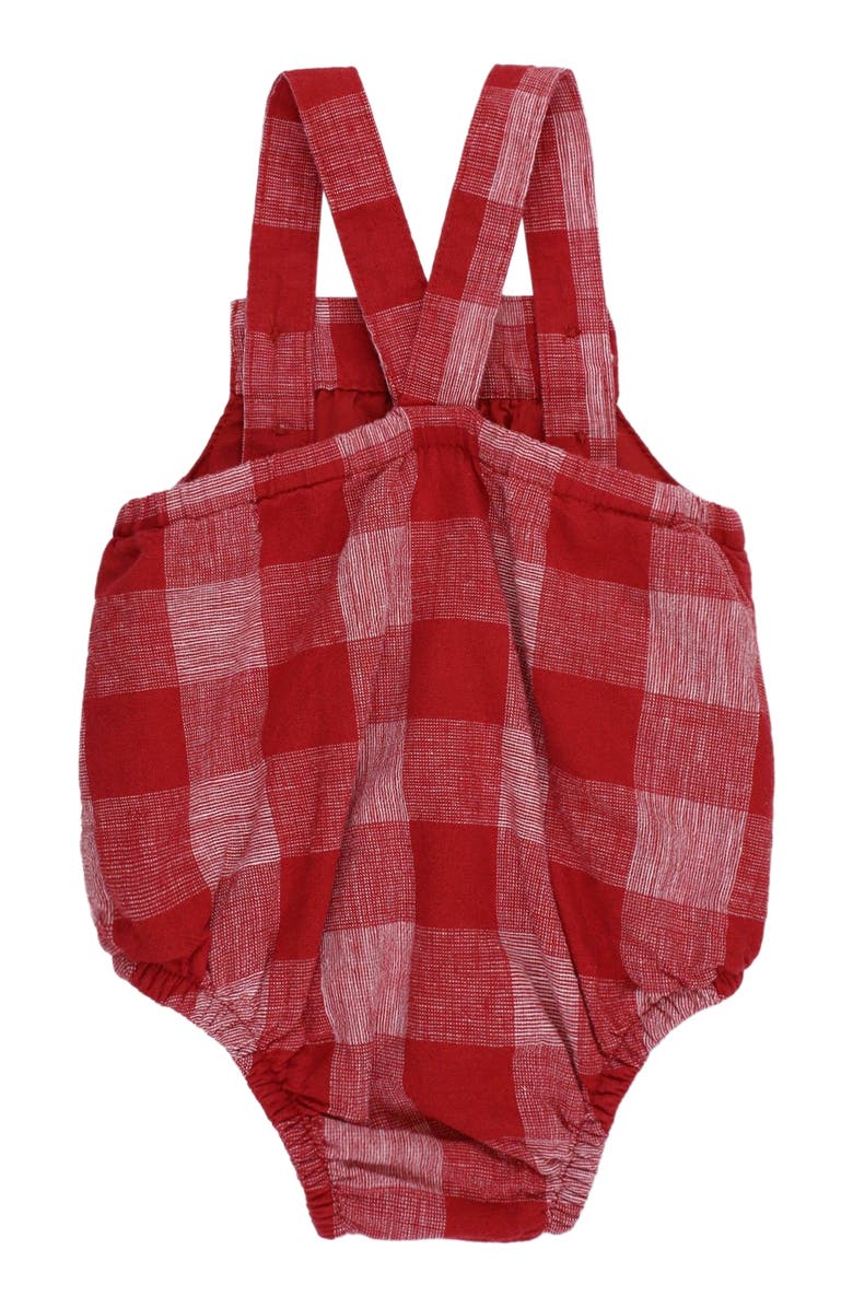 Hope & Henry Baby Bubble Romper, Infant, Alternate, color, Red Pencil Check Linen