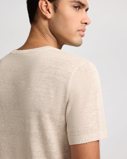 Onia Linen Knit Tee Shirt In Neutral