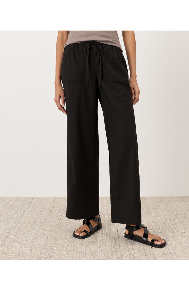 Pact Organic Cotton Stretch Poplin Wide Leg Pant, Main, color, Black