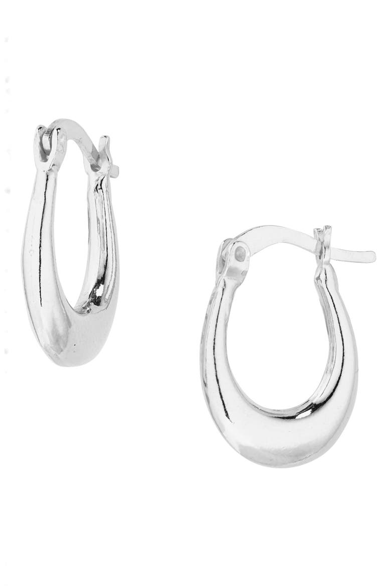 Graduated Hoop Earrings, Main, color, SILVER