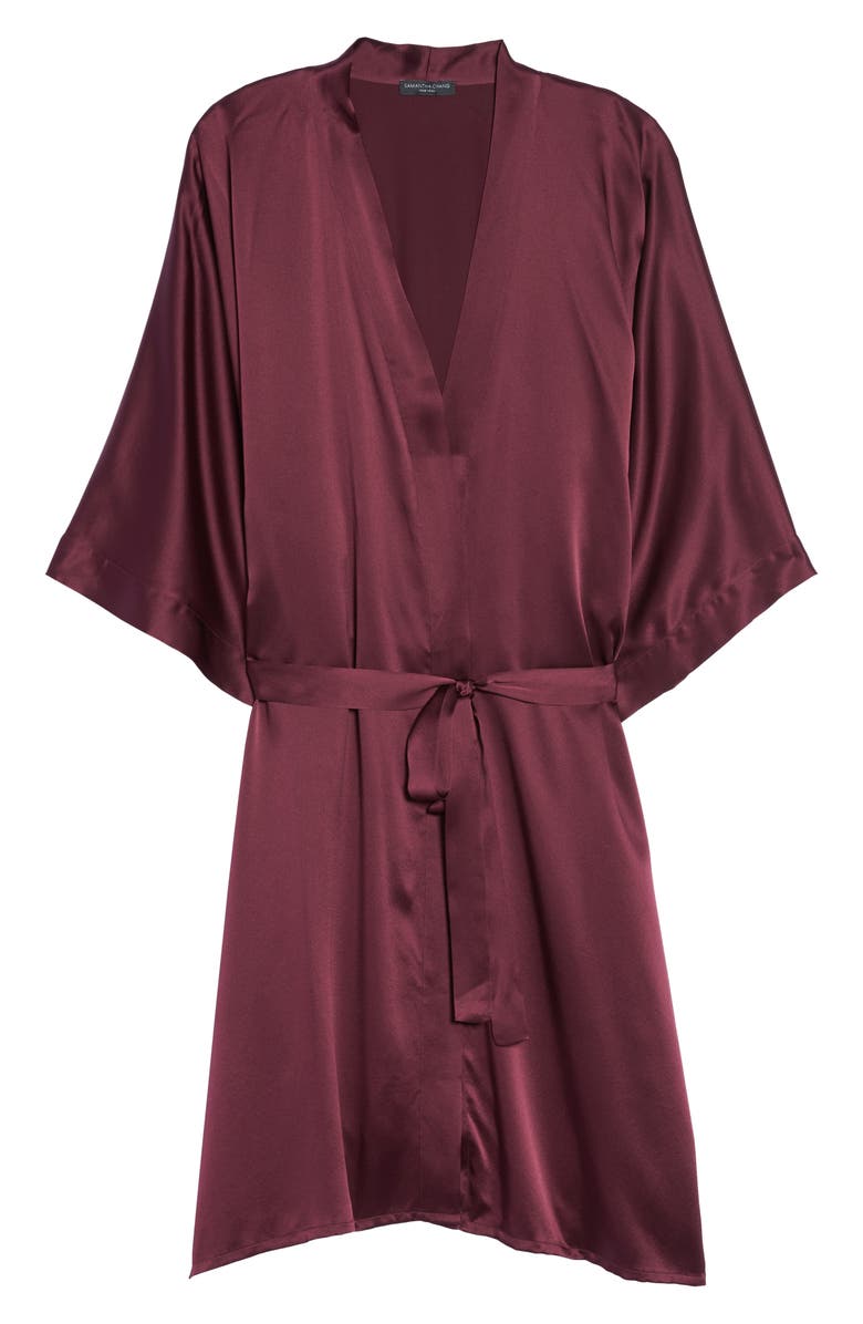 Samantha Chang Silk Robe, Alternate, color, Fig