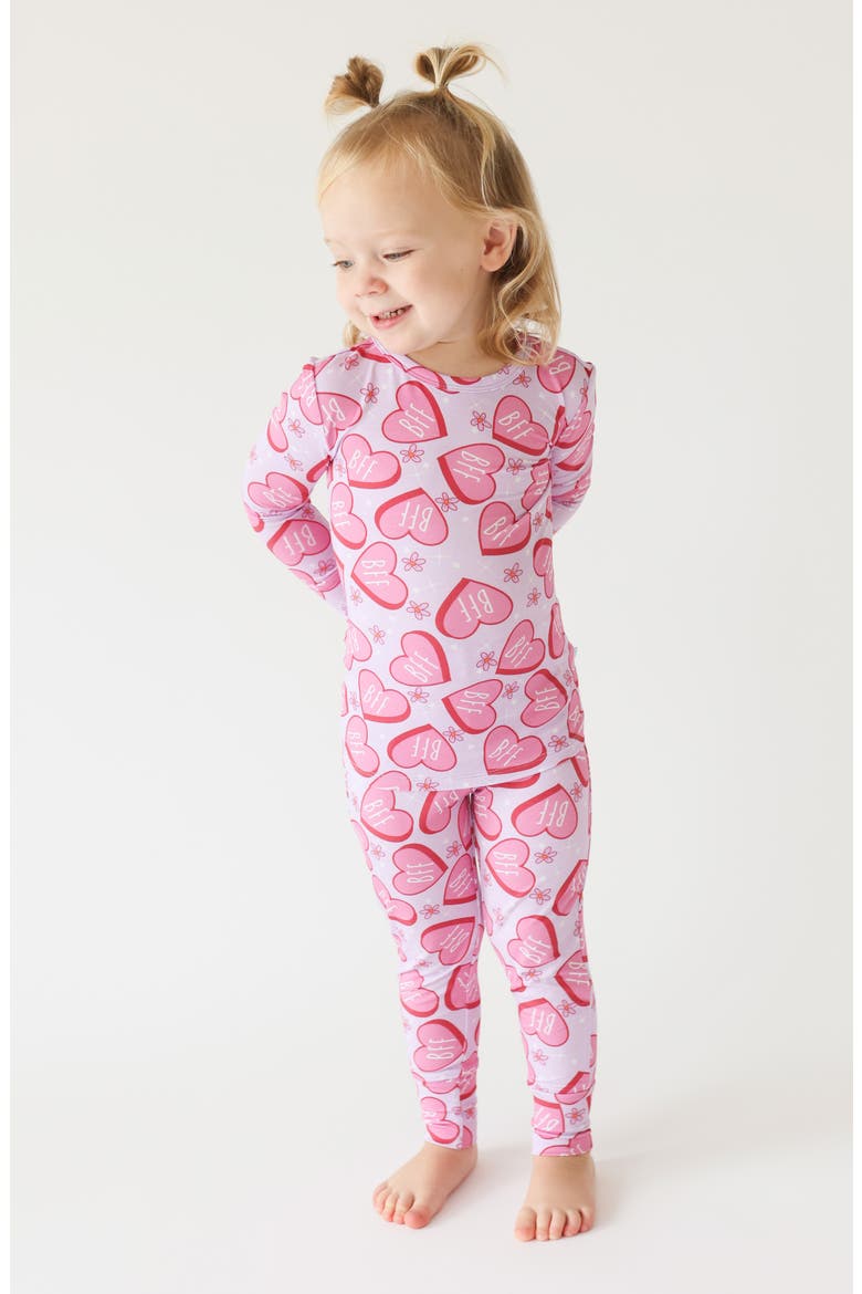 Kids' Besties Fitted Two-Piece Pajamas, Main, color, PURPLE
