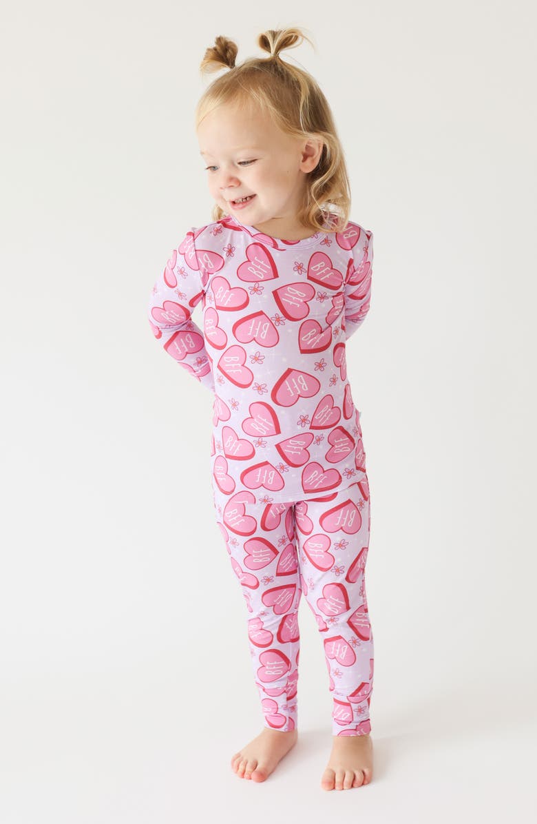 Posh Peanut Kids' Besties Fitted Two-Piece Pajamas, Main, color, 