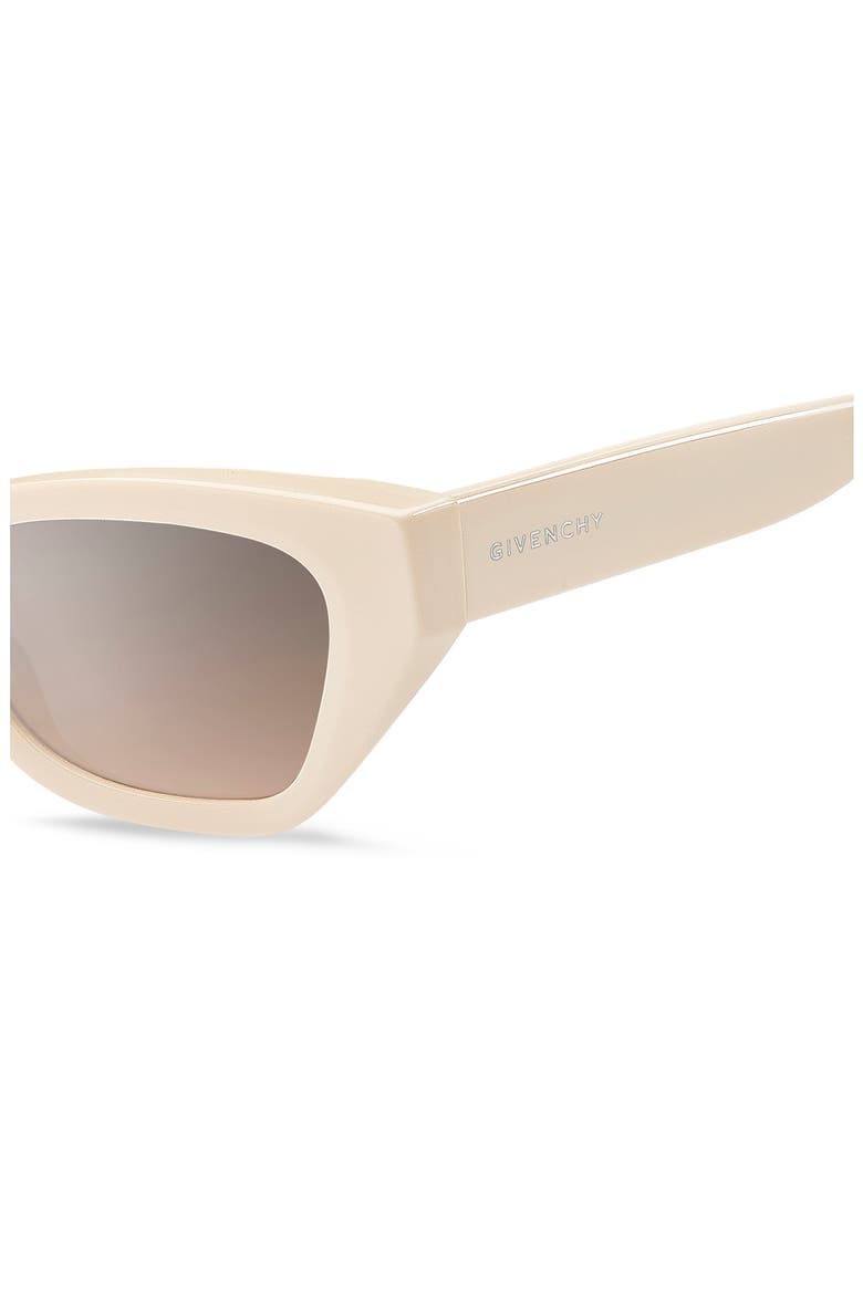 52mm Cat Eye Sunglasses, Alternate, color, IVORY / SILVER