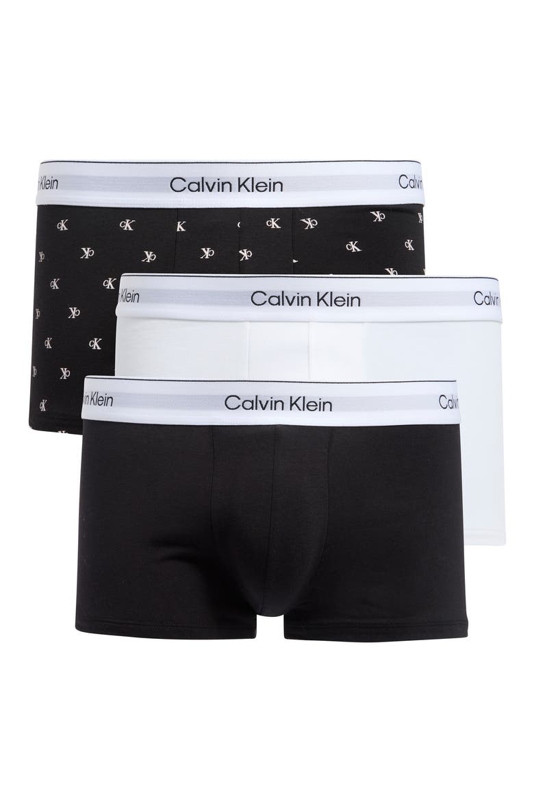 Icon 3-Pack Stretch Cotton Boxer Briefs, Main, color, BLACK/DIAMOND BLK/C WHITE