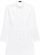 Theory Stripe Cotton Blend Button-Up Shirt