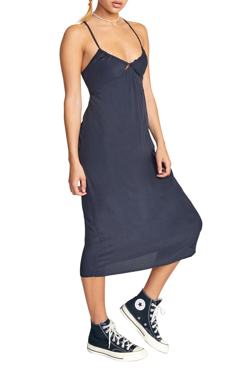 RVCA No Judgement Cutout Midi Dress, Alternate, color, 