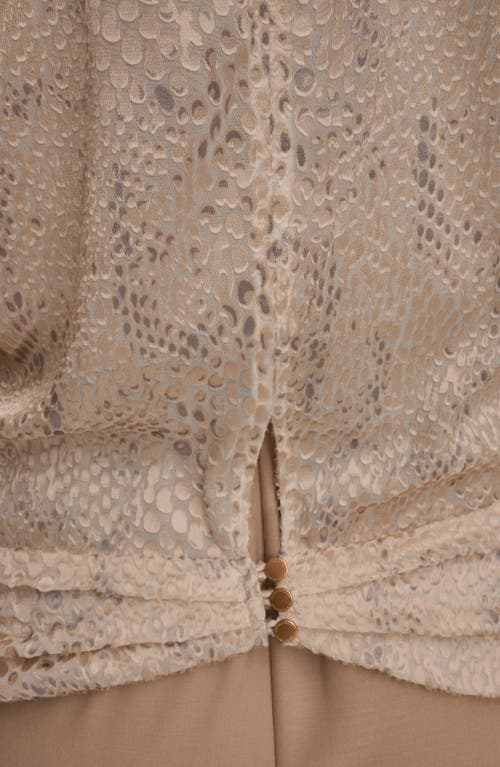 Donna Karan New York Croc Burnout Drape Top In Brown