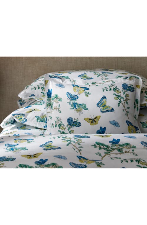 Matouk Baudin Butterfly 500 Thread Count Cotton Percale Sham In Prussian Blue