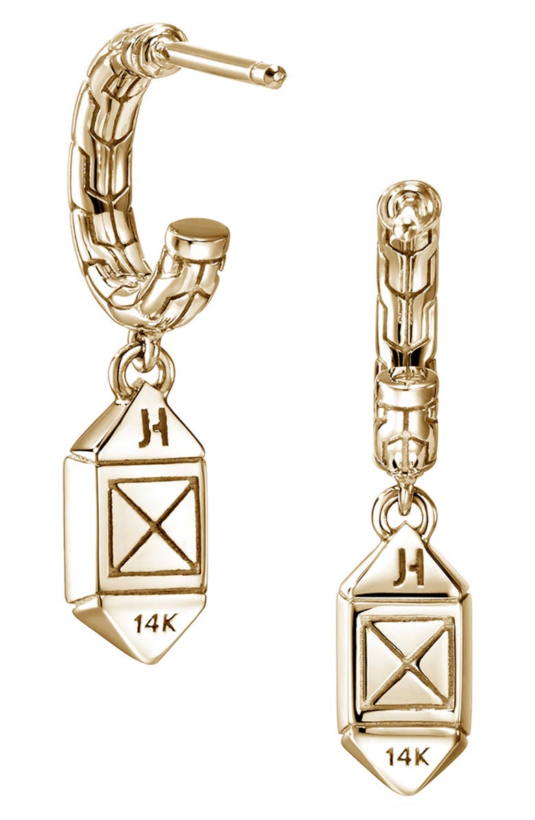 John Hardy Icon Stud Diamond Hoop Earrings, Alternate, color, Gold