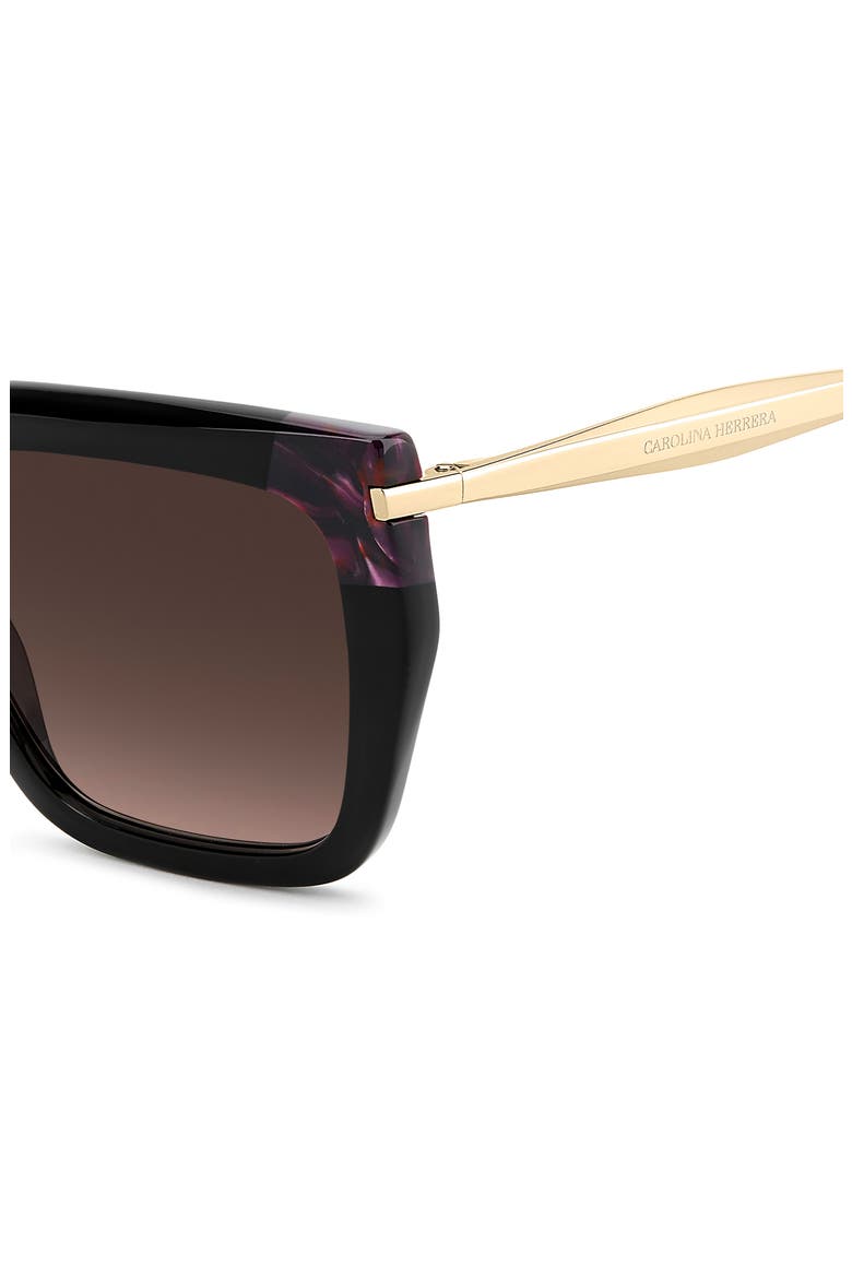 55mm Rectangular Sunglasses, Alternate, color, BLACK PINK/ BROWN