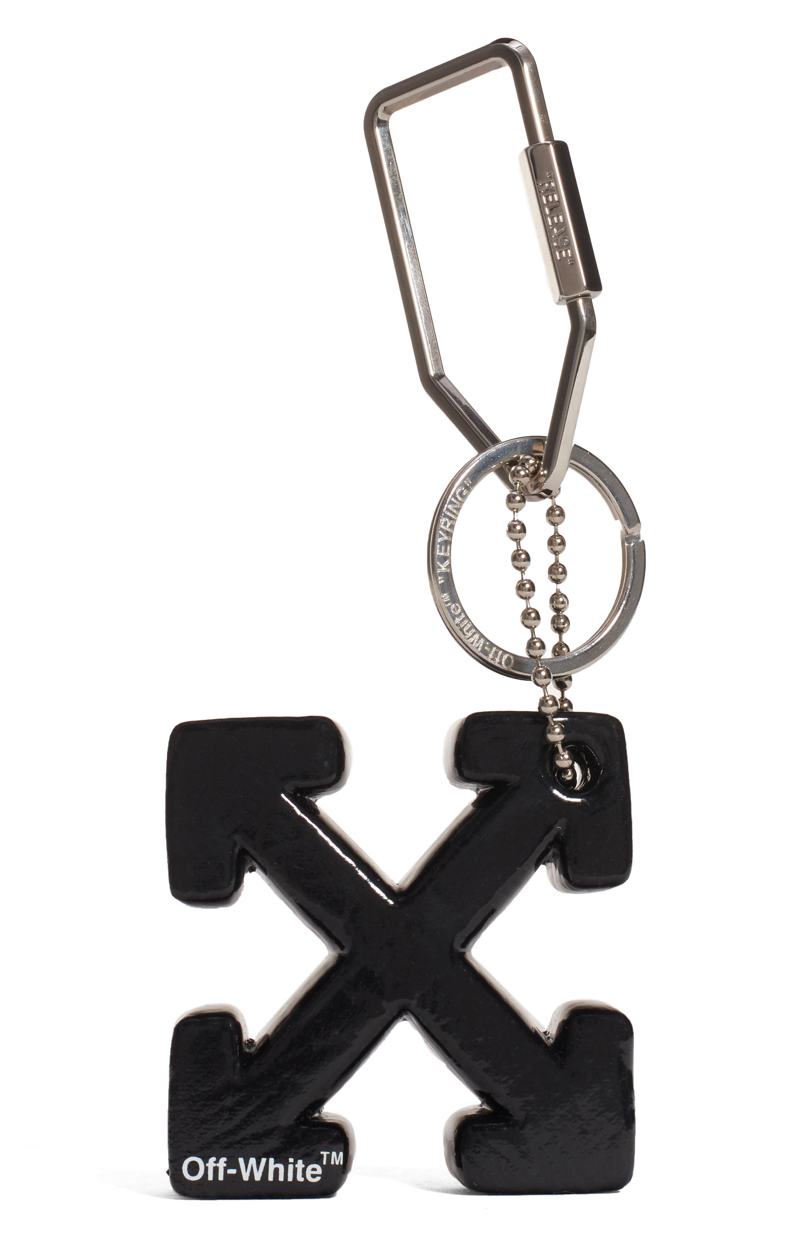 Off-White Arrow Bag Charm, Main, color, 