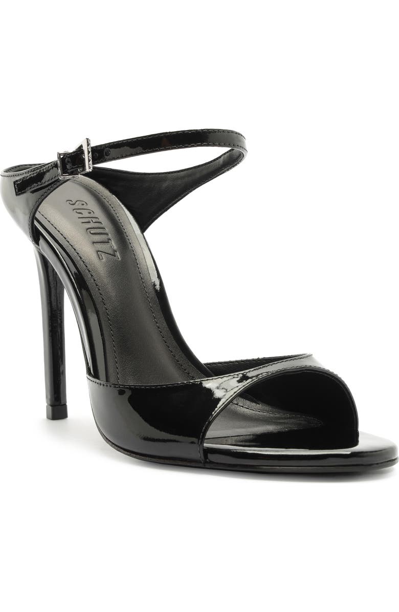 Schutz Lyra Ankle Strap Sandal, Main, color, Black