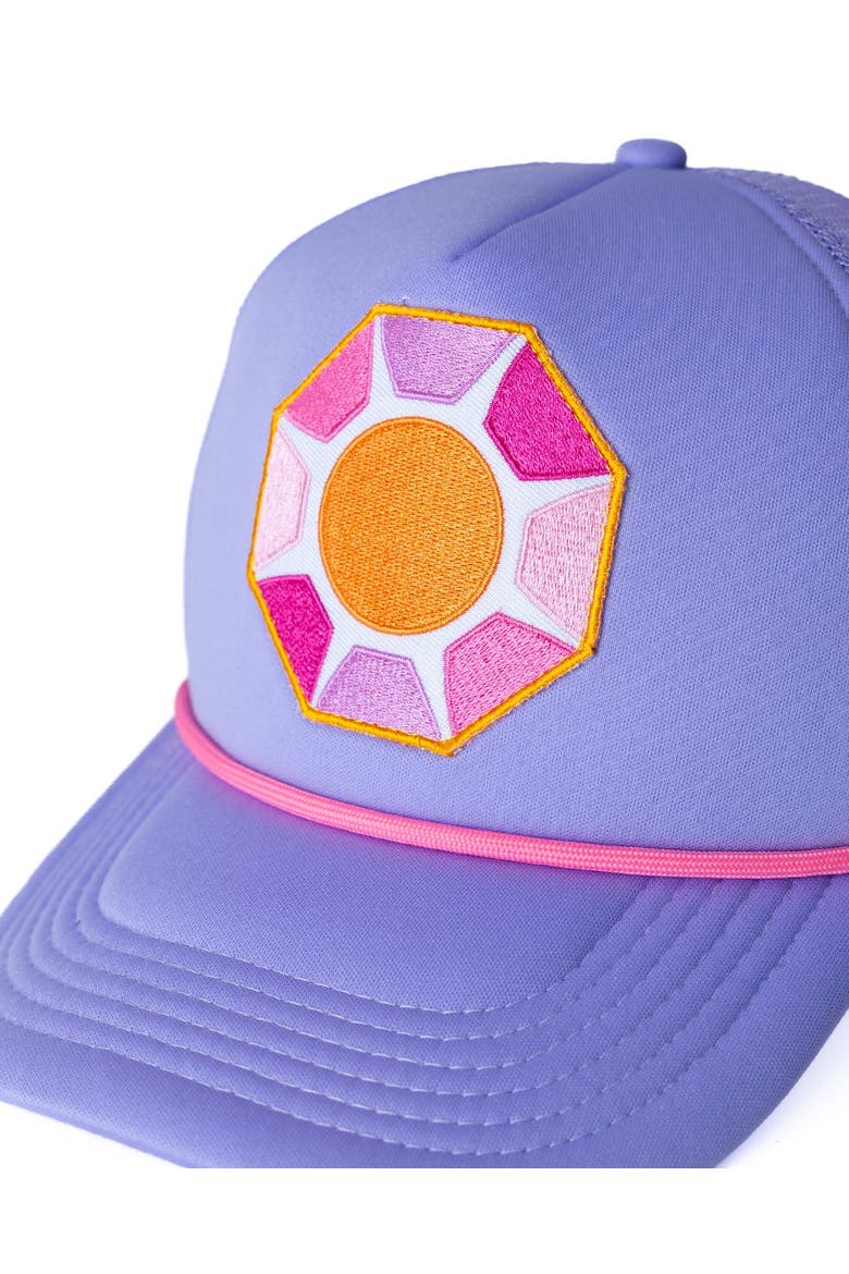 Solitaire Sun Trucker Hat, Big Kid, Alternate, color, Light/Pastel Purple