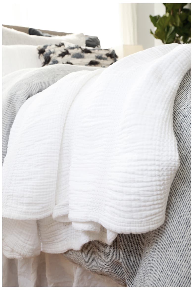 Nantucket Matelassé Blanket, Alternate, color, WHITE