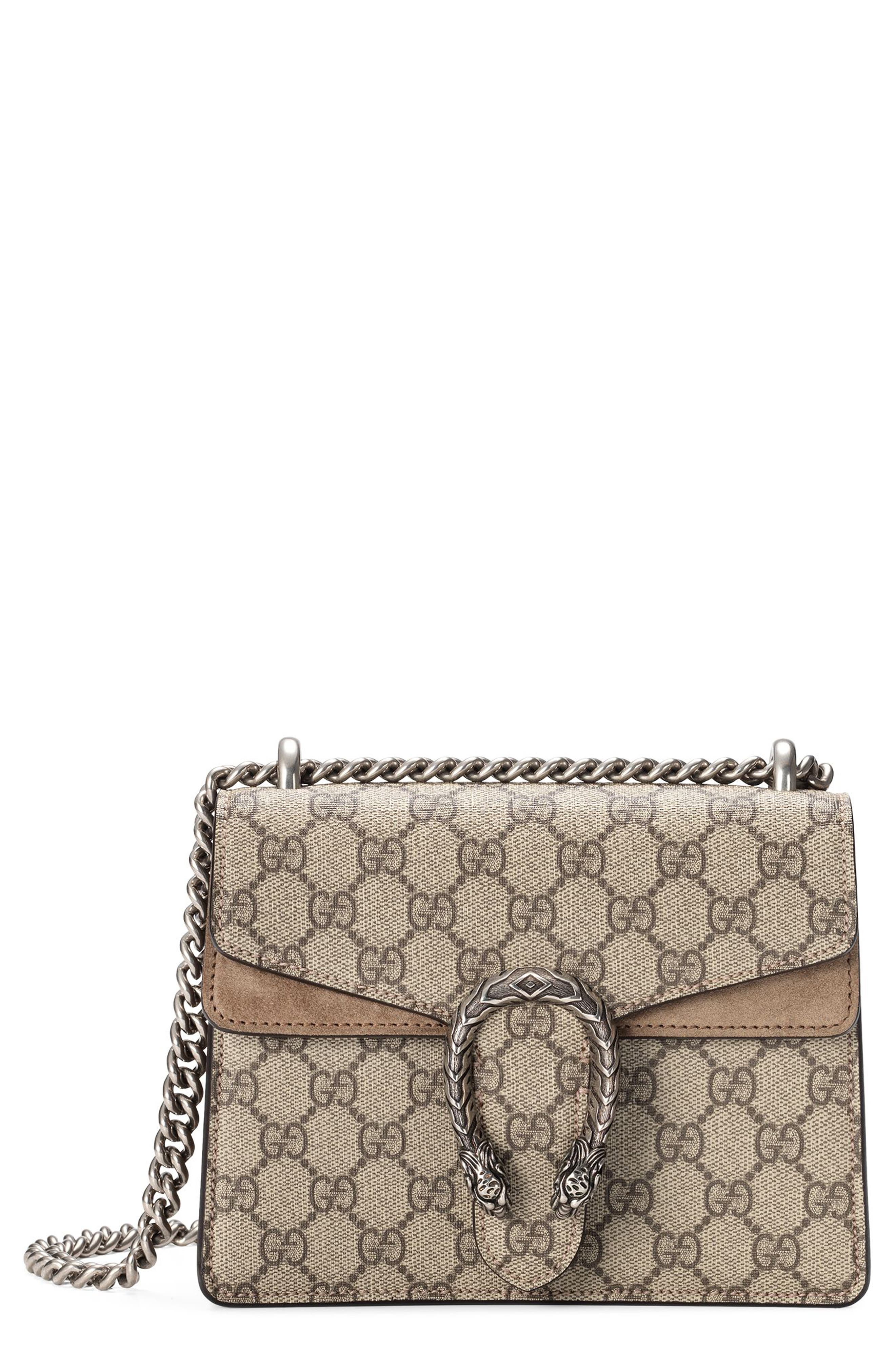 Mini GG Supreme Shoulder Bag, Main, color, BEIGE EBONY/ TAUPE