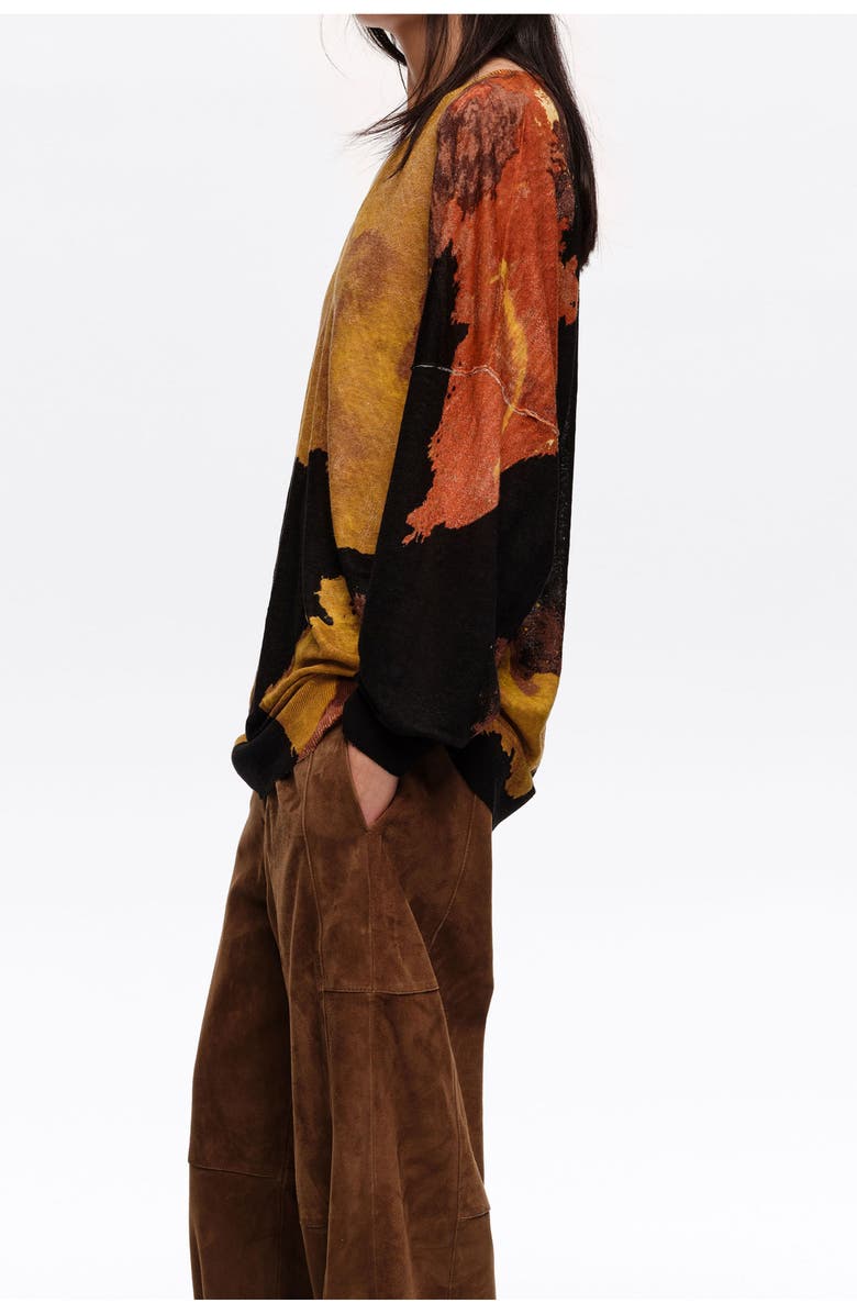 Bimba y Lola Long Straight-Fit Linen Sweater, Alternate, color, Blot Xl Black