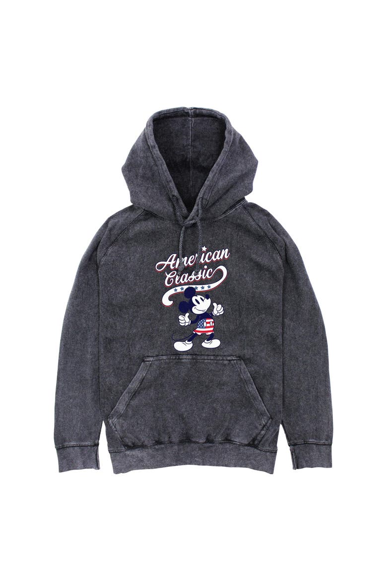 Men's Mickey & Friends Retro American Classic  Pull Over Hoodie, Main, color, Black
