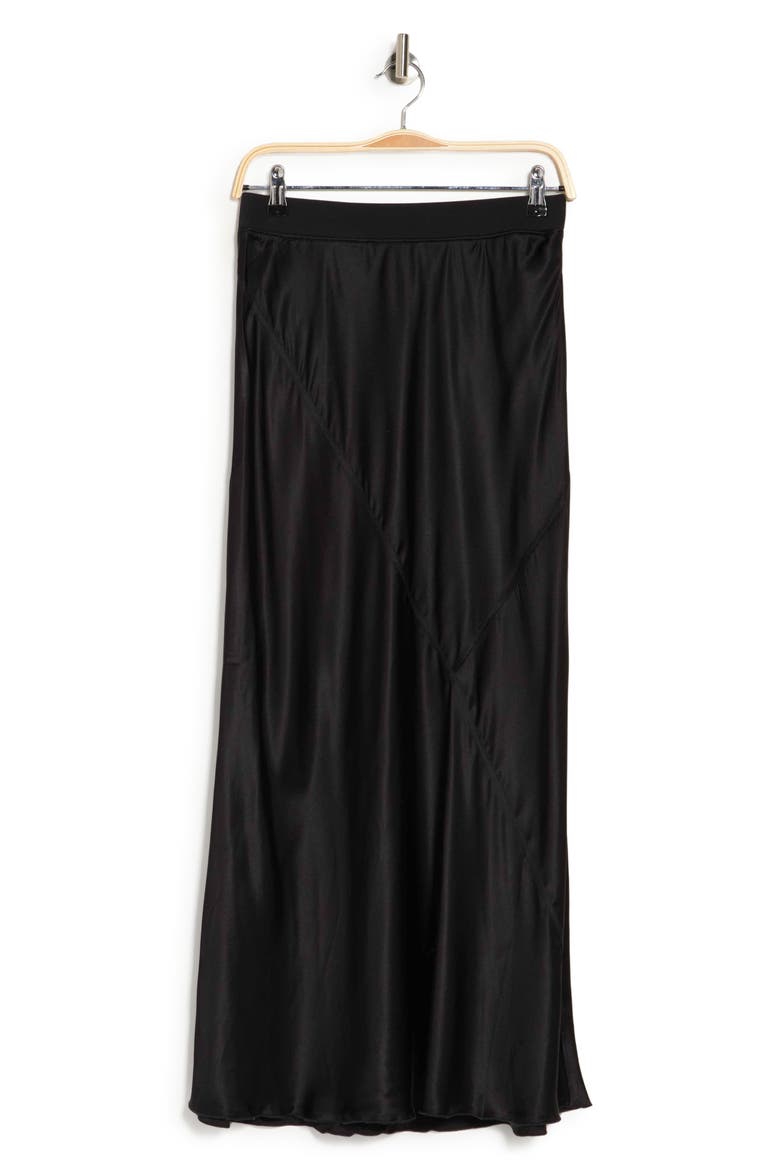 Silk Maxi Skirt, Alternate, color, BLACK